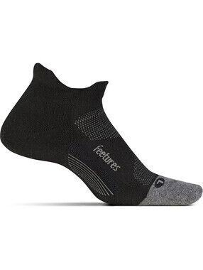 NWT Feetures Elite Light Cushion No Show Tab Socks 3 Pack Black Mens 9-12 L